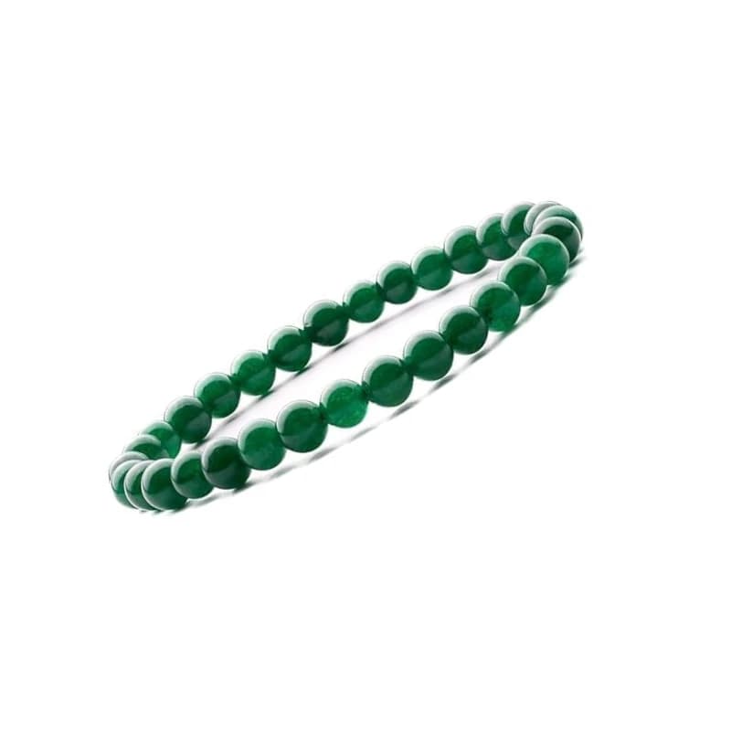 CRYSTOORA 6MM Green Jade Healing Crystal Bracelet 6MM